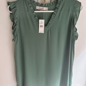 LOFT sleeveless ruffle blouse